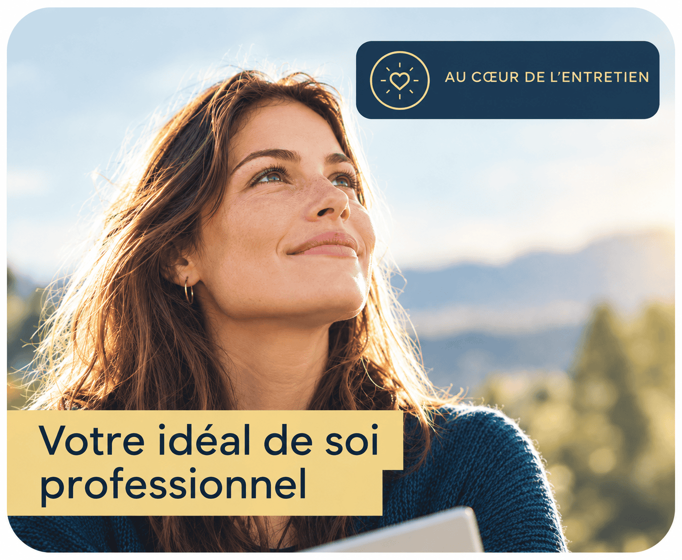 Femme regardant vers l’avenir, illustrant l’entretien projectif du bilan de compétences et la réflexion sur son idéal professionnel. Femme regardant vers l’avenir, illustrant l’entretien projectif du bilan de compétences et la réflexion sur son idéal professionnel.